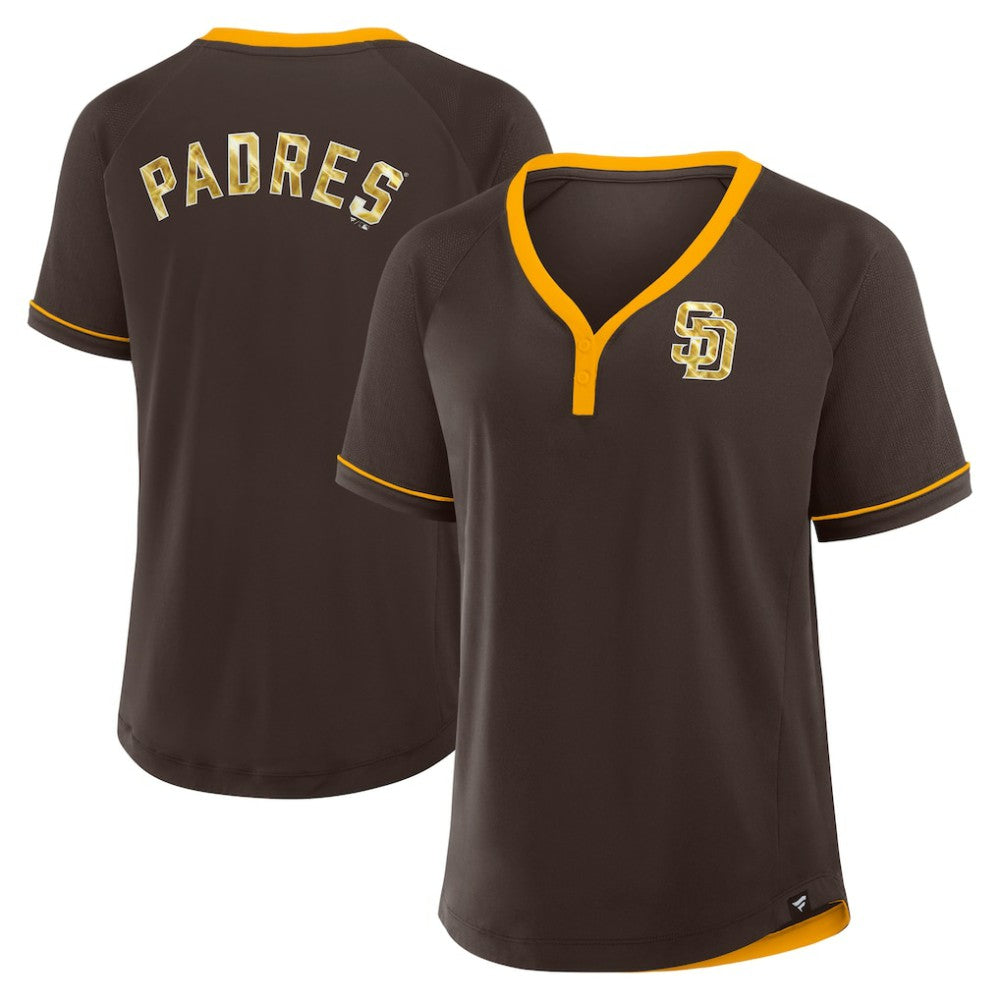 San Diego Padres Fanatics Women's League Diva Star Raglan V-Neck T-Shirt - MLB
