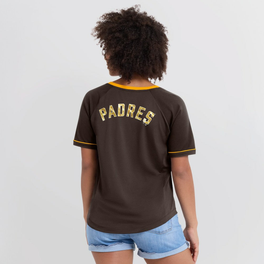 San Diego Padres Fanatics Women's League Diva Star Raglan V-Neck T-Shirt - MLB