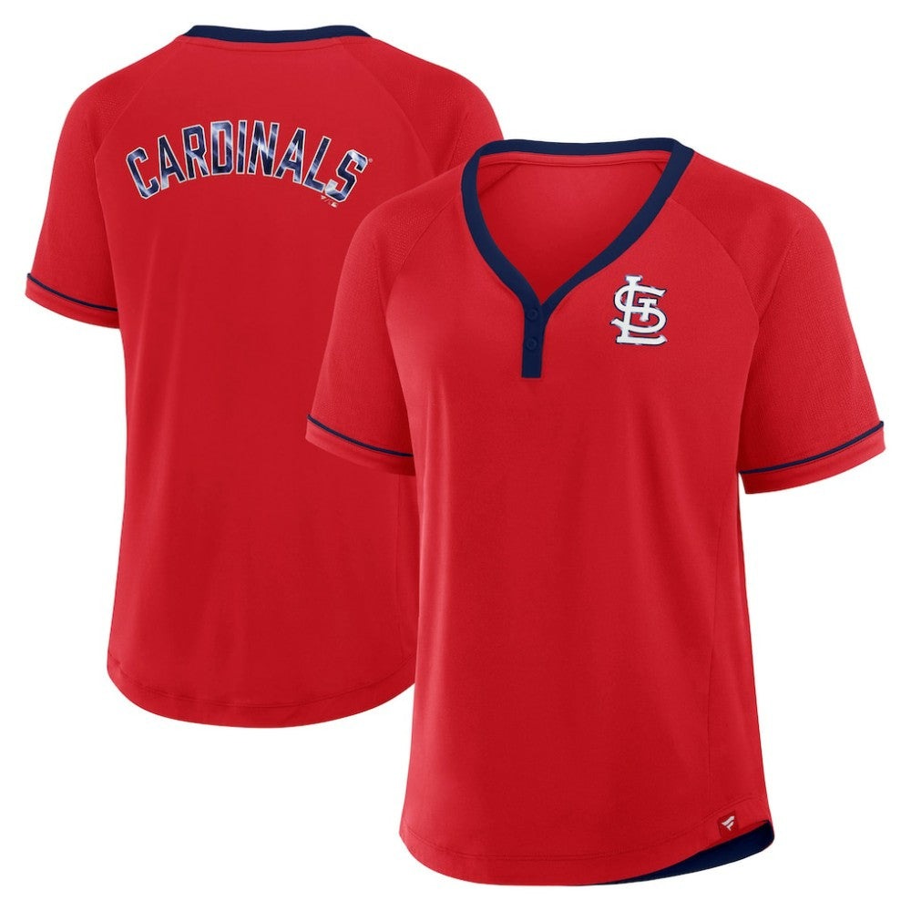 St. Louis Cardinals Fanatics Women's League Diva Star Raglan V-Neck T-Shirt - MLB