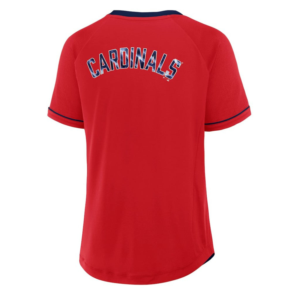 St. Louis Cardinals Fanatics Women's League Diva Star Raglan V-Neck T-Shirt - MLB