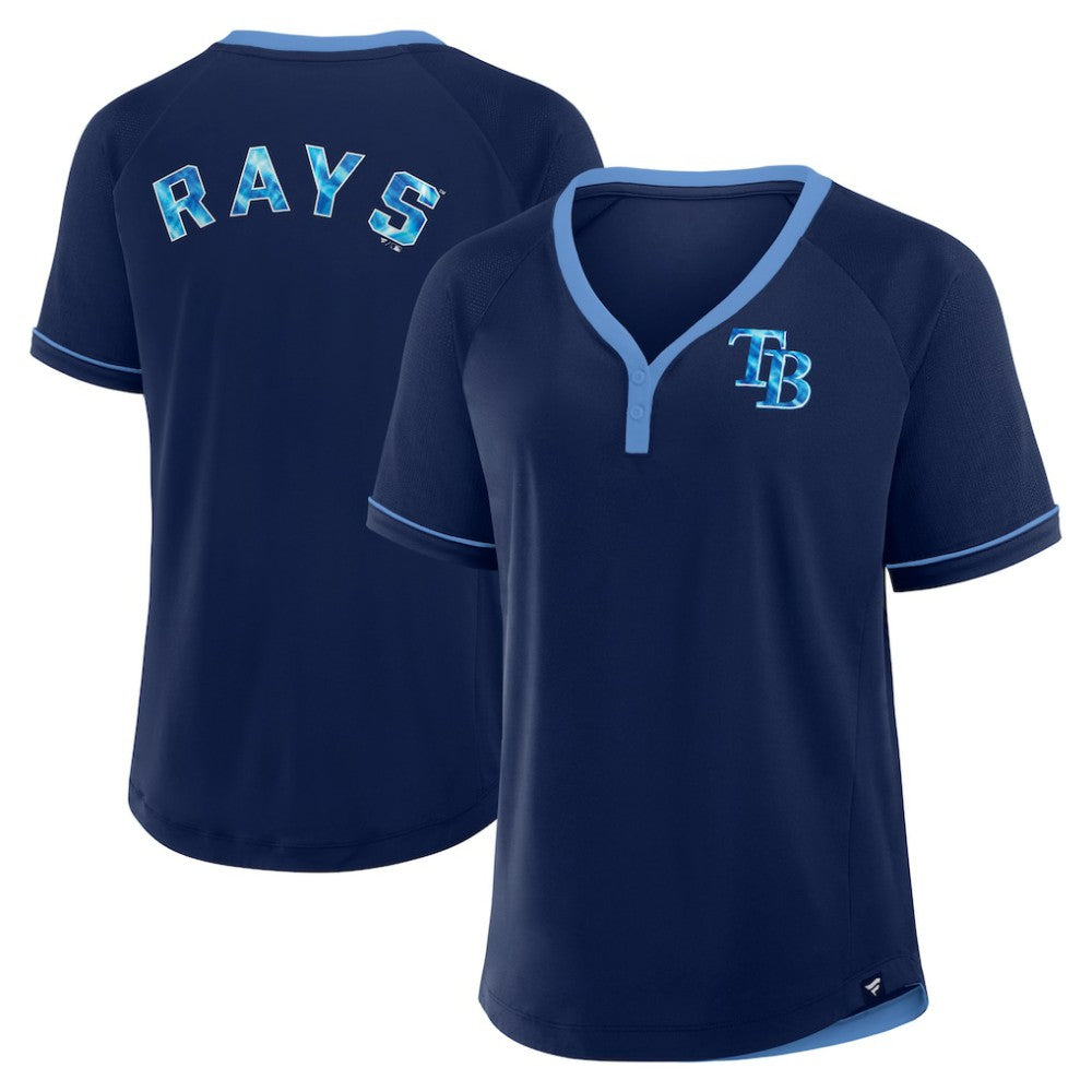 Tampa Bay Rays Fanatics Women's League Diva Star Raglan V-Neck T-Shirt - MLB