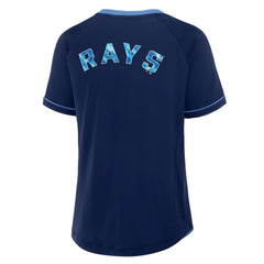 Tampa Bay Rays Fanatics Women's League Diva Star Raglan V-Neck T-Shirt - MLB