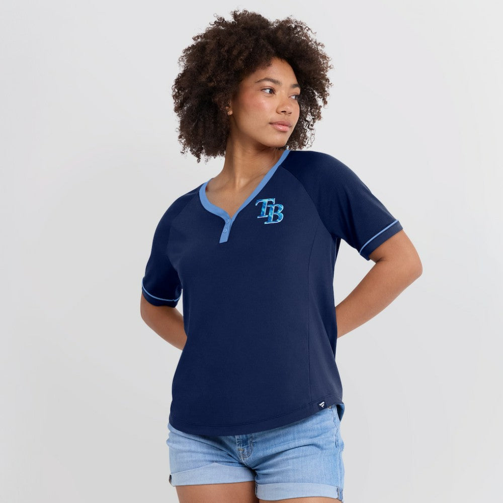 Tampa Bay Rays Fanatics Women's League Diva Star Raglan V-Neck T-Shirt - MLB