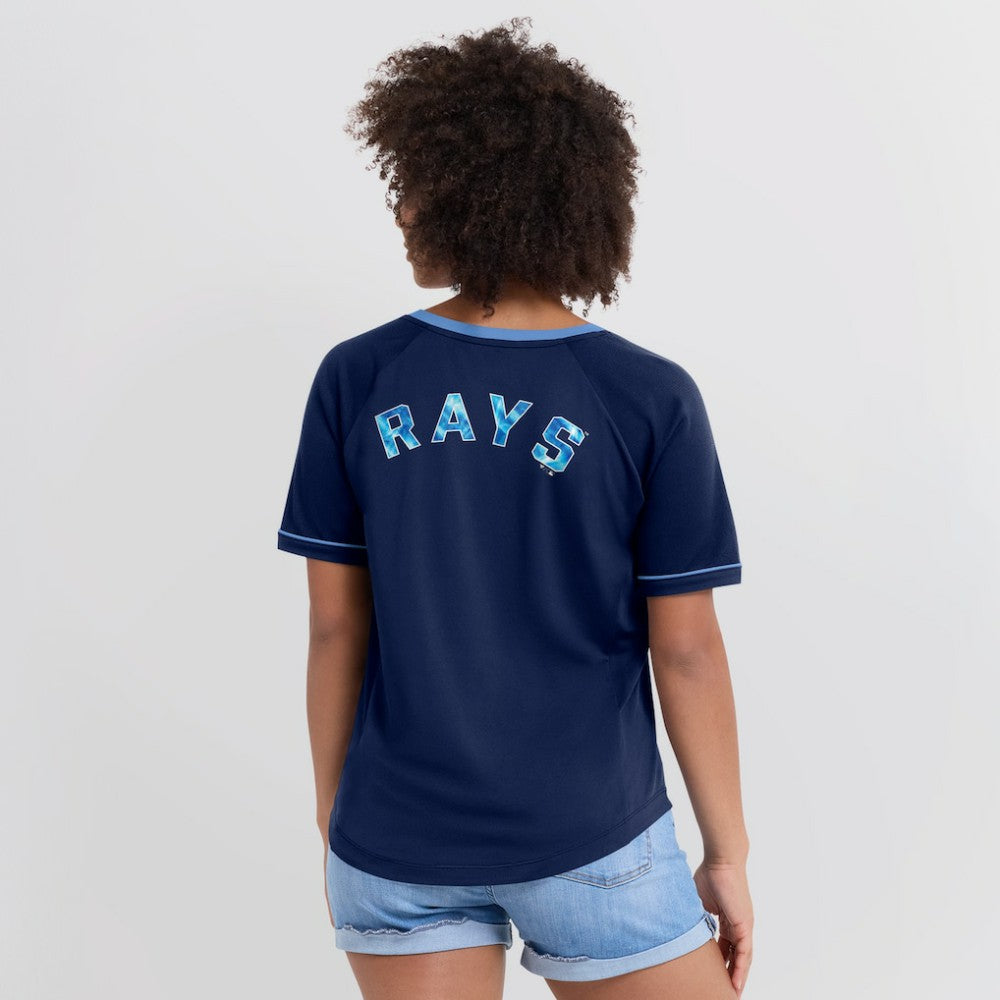 Tampa Bay Rays Fanatics Women's League Diva Star Raglan V-Neck T-Shirt - MLB