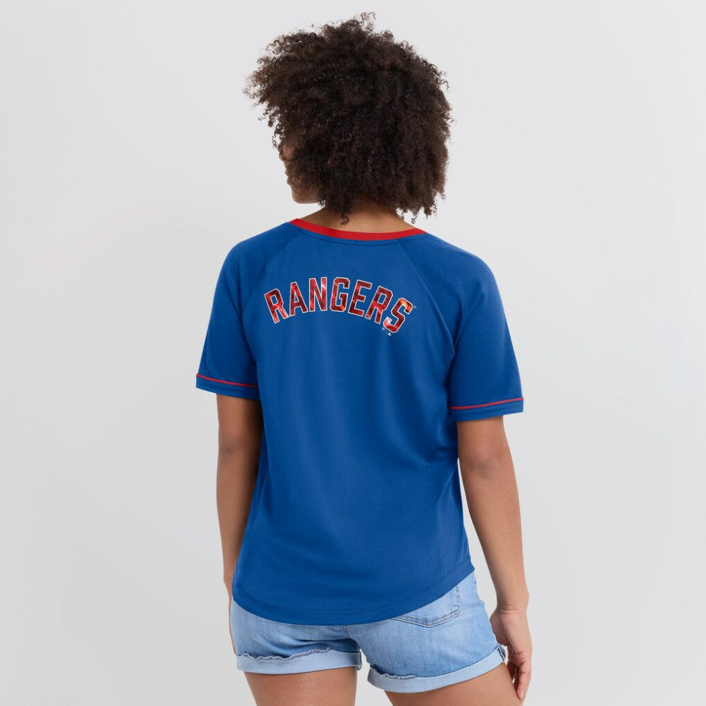 Texas Rangers Fanatics Women's League Diva Star Raglan V-Neck T-Shirt - MLB