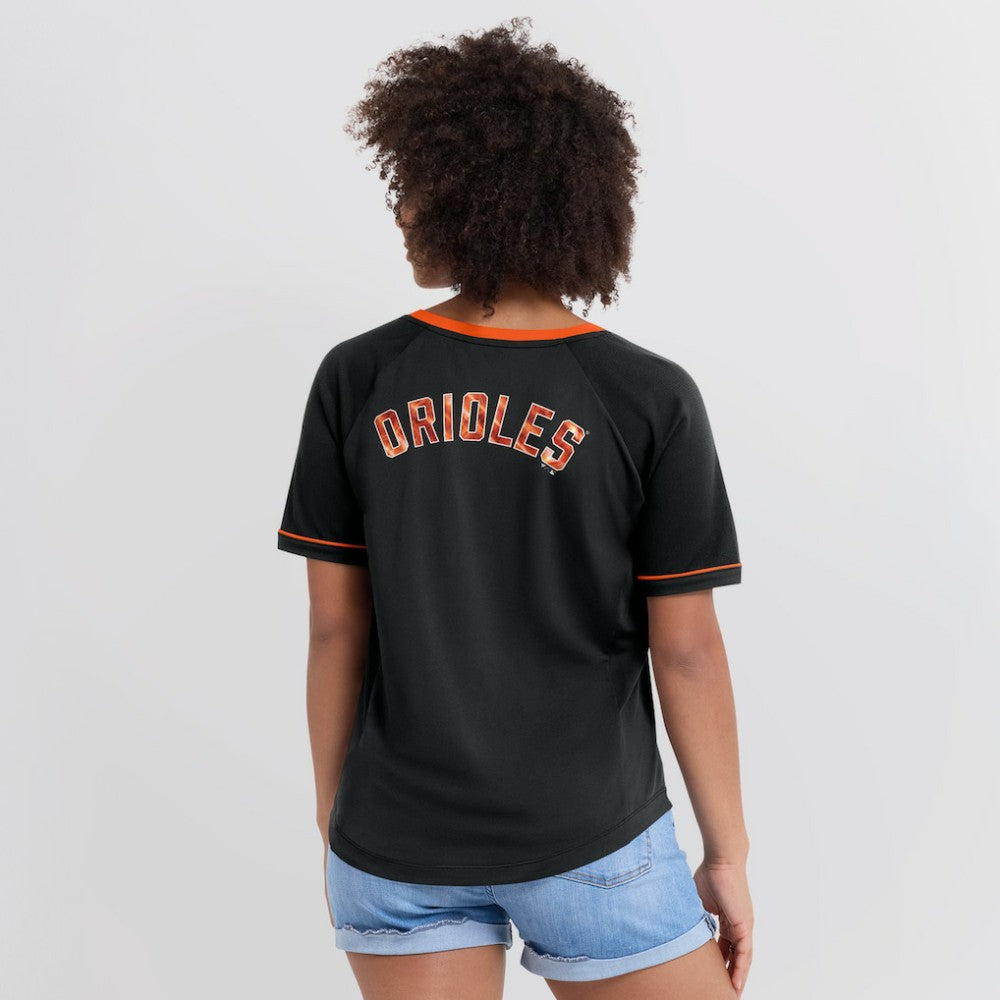 Baltimore Orioles Fanatics Women's League Diva Star Raglan V-Neck T-Shirt - MLB