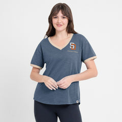 San Diego Padres Fanatics Women's Binge Worthy Stadium Slub V-Neck T-Shirt - MLB