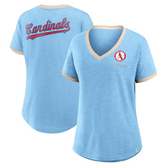 St. Louis Cardinals Fanatics Women's Binge Worthy Stadium Slub V-Neck T-Shirt - MLB