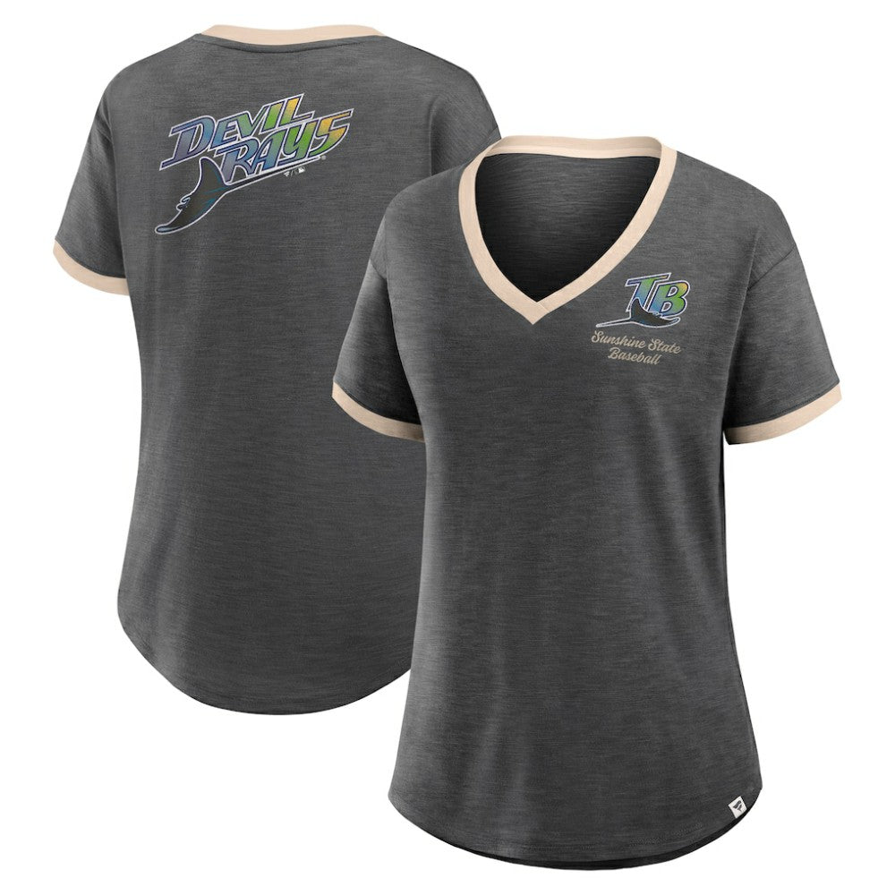 Tampa Bay Rays Fanatics Women's Binge Worthy Stadium Slub V-Neck T-Shirt - MLB
