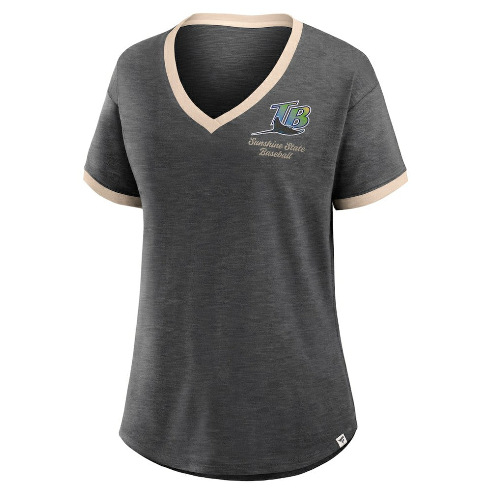 Tampa Bay Rays Fanatics Women's Binge Worthy Stadium Slub V-Neck T-Shirt - MLB