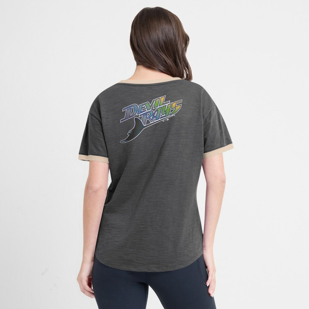 Tampa Bay Rays Fanatics Women's Binge Worthy Stadium Slub V-Neck T-Shirt - MLB