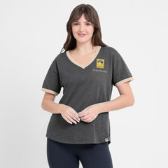 Pittsburgh Pirates Fanatics Women's Binge Worthy Stadium Slub V-Neck T-Shirt - MLB