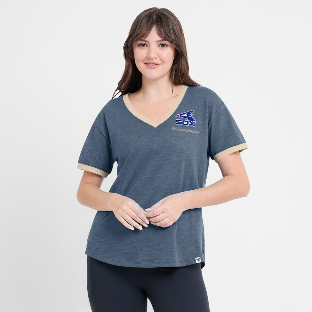 Chicago White Sox Fanatics Women's Binge Worthy Stadium Slub V-Neck T-Shirt - MLB