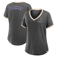 Colorado Rockies Fanatics Women's Binge Worthy Stadium Slub V-Neck T-Shirt - MLB
