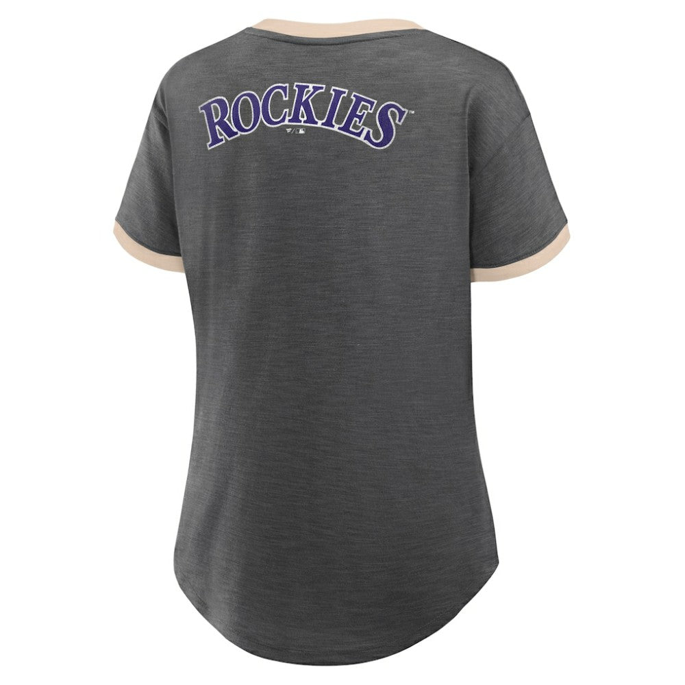 Colorado Rockies Fanatics Women's Binge Worthy Stadium Slub V-Neck T-Shirt - MLB