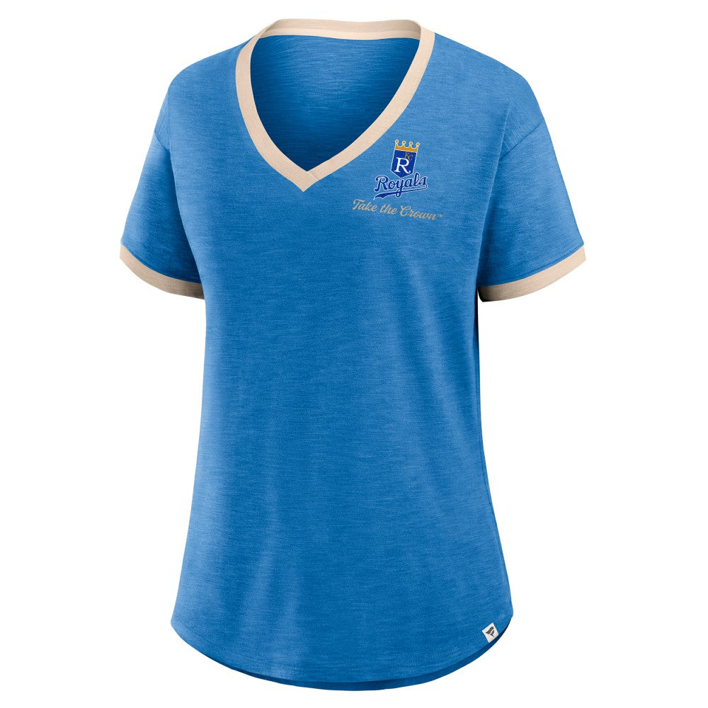Kansas City Royals Fanatics Women's Binge Worthy Stadium Slub V-Neck T-Shirt - MLB