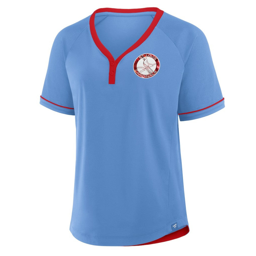St. Louis Cardinals Fanatics Women's Cooperstown Collection League Diva V-Neck T-Shirt - MLB