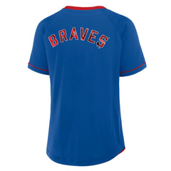 Atlanta Braves Fanatics Women's Cooperstown Collection League Diva Raglan V-Neck T-Shirt - MLB
