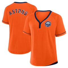 Houston Astros Fanatics Women's Cooperstown Collection League Diva Raglan V-Neck T-Shirt - MLB