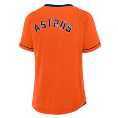 Houston Astros Fanatics Women's Cooperstown Collection League Diva Raglan V-Neck T-Shirt - MLB