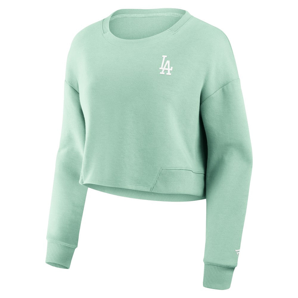 Los Angeles Dodgers Fanatics Women's Studio Cropped Pullover Sweatshirt - MLB