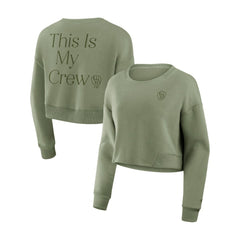 Milwaukee Brewers Fanatics Women's Studio Cropped Pullover Sweatshirt - MLB