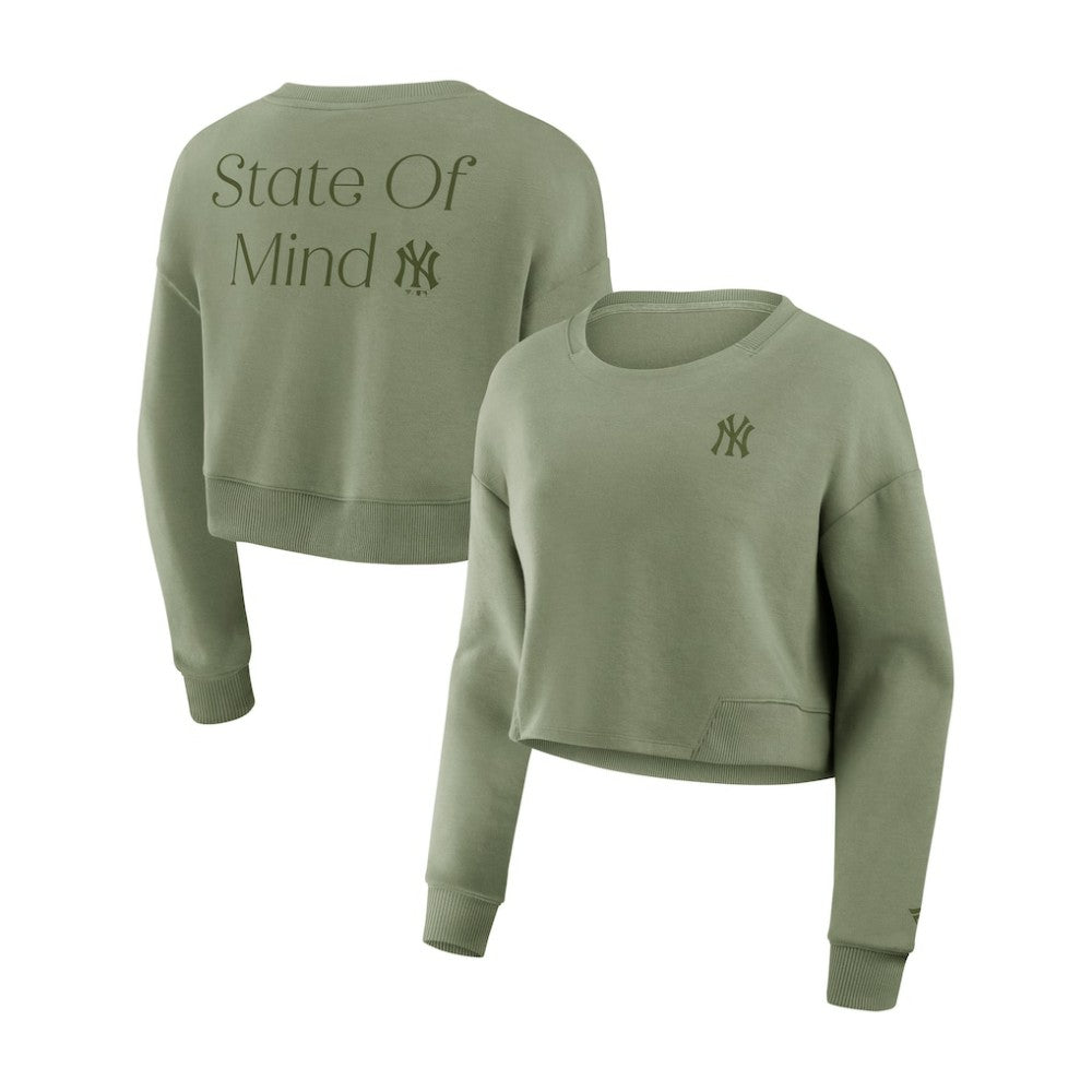 New York Yankees Fanatics Women's Studio Cropped Pullover Sweatshirt - MLB
