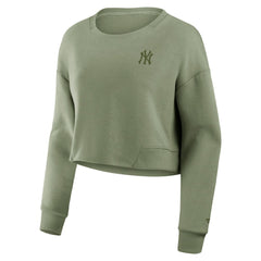 New York Yankees Fanatics Women's Studio Cropped Pullover Sweatshirt - MLB