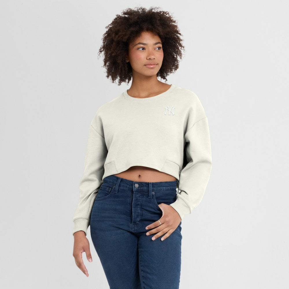 New York Yankees Fanatics Women's Studio Cropped Pullover Sweatshirt - MLB