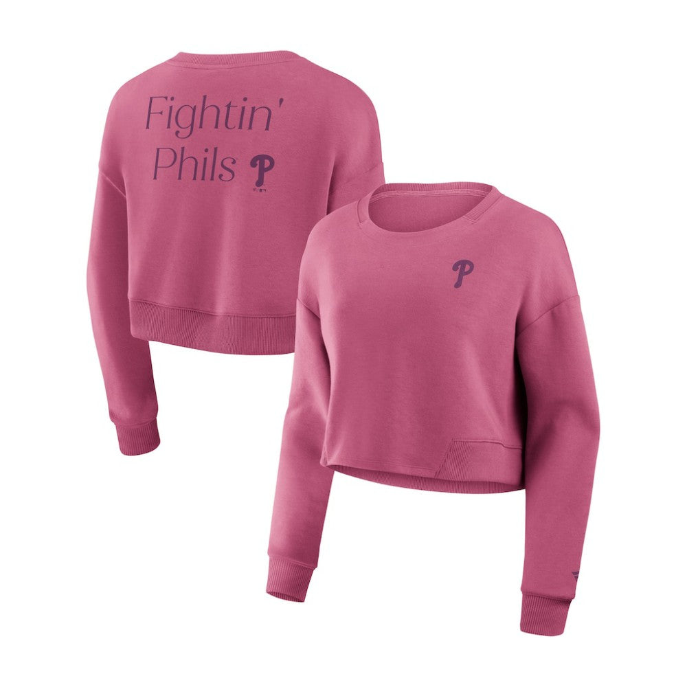 Philadelphia Phillies Fanatics Women's Studio Cropped Pullover Sweatshirt - MLB