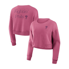 Philadelphia Phillies Fanatics Women's Studio Cropped Pullover Sweatshirt - MLB