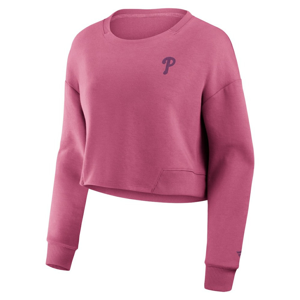 Philadelphia Phillies Fanatics Women's Studio Cropped Pullover Sweatshirt - MLB