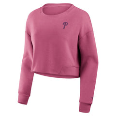 Philadelphia Phillies Fanatics Women's Studio Cropped Pullover Sweatshirt - MLB