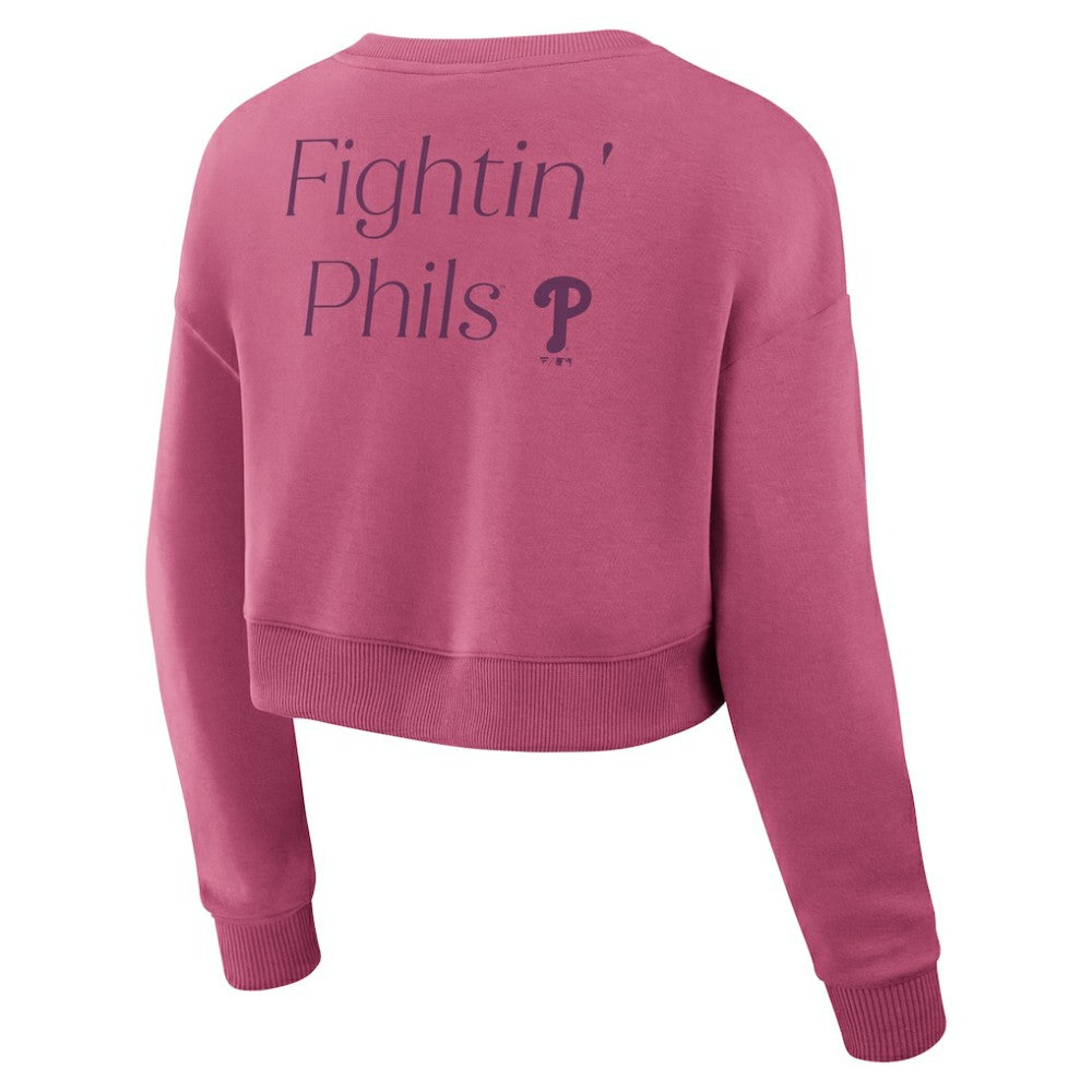 Philadelphia Phillies Fanatics Women's Studio Cropped Pullover Sweatshirt - MLB