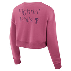 Philadelphia Phillies Fanatics Women's Studio Cropped Pullover Sweatshirt - MLB
