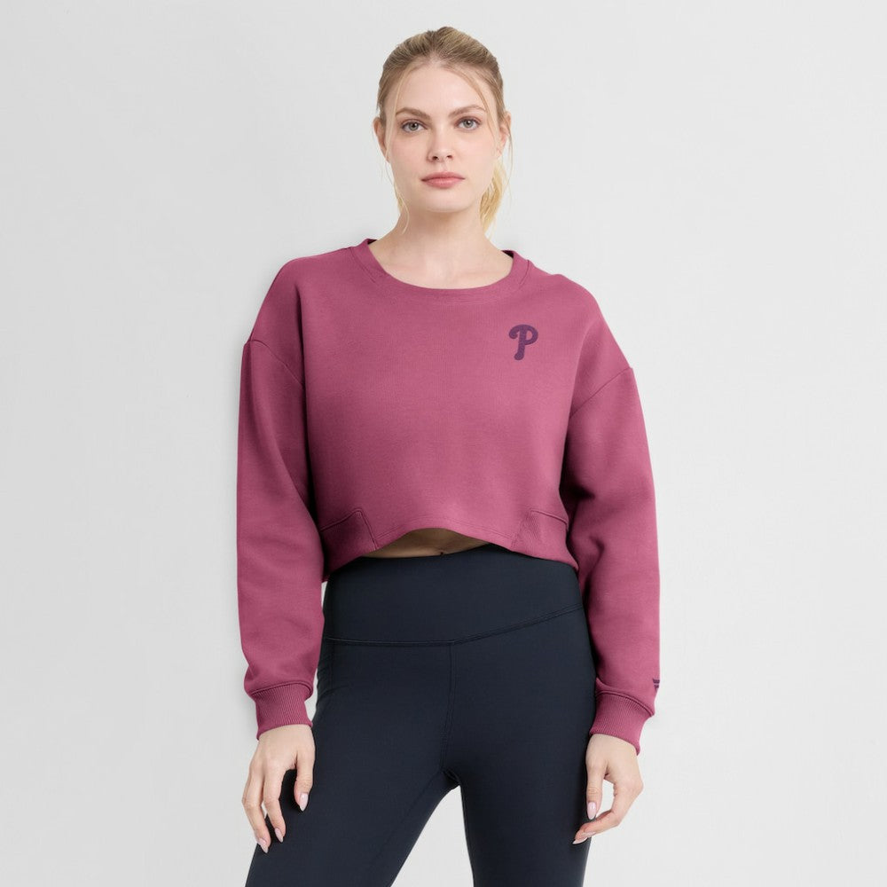 Philadelphia Phillies Fanatics Women's Studio Cropped Pullover Sweatshirt - MLB