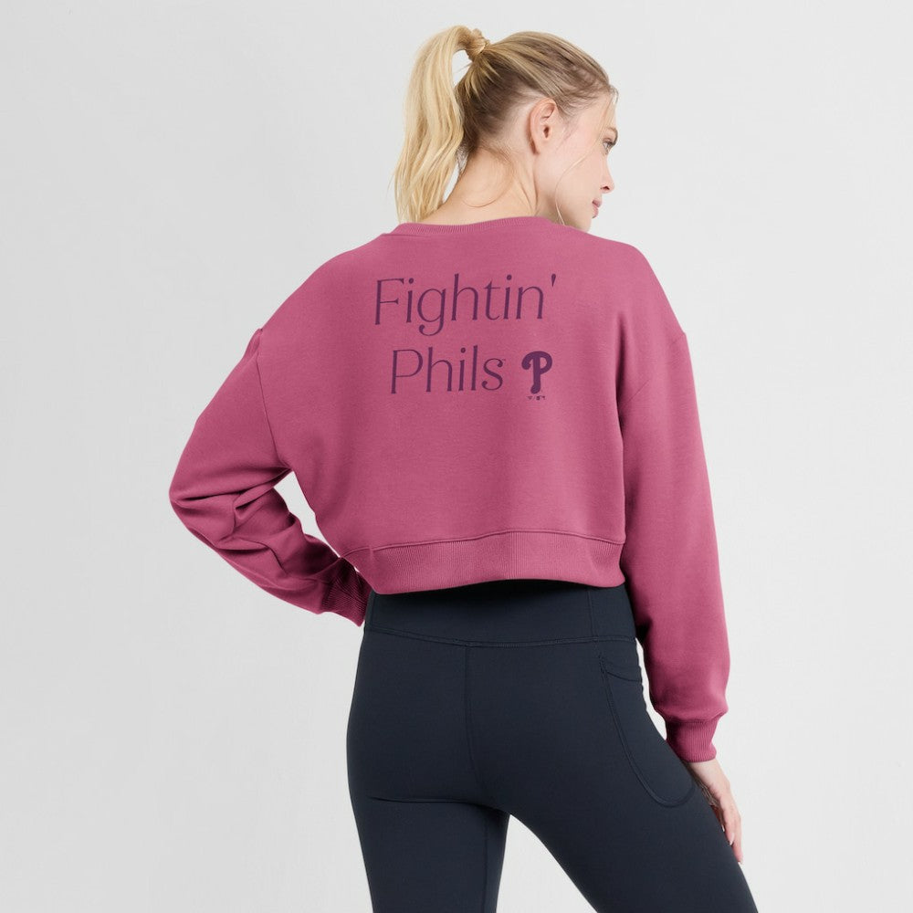 Philadelphia Phillies Fanatics Women's Studio Cropped Pullover Sweatshirt - MLB