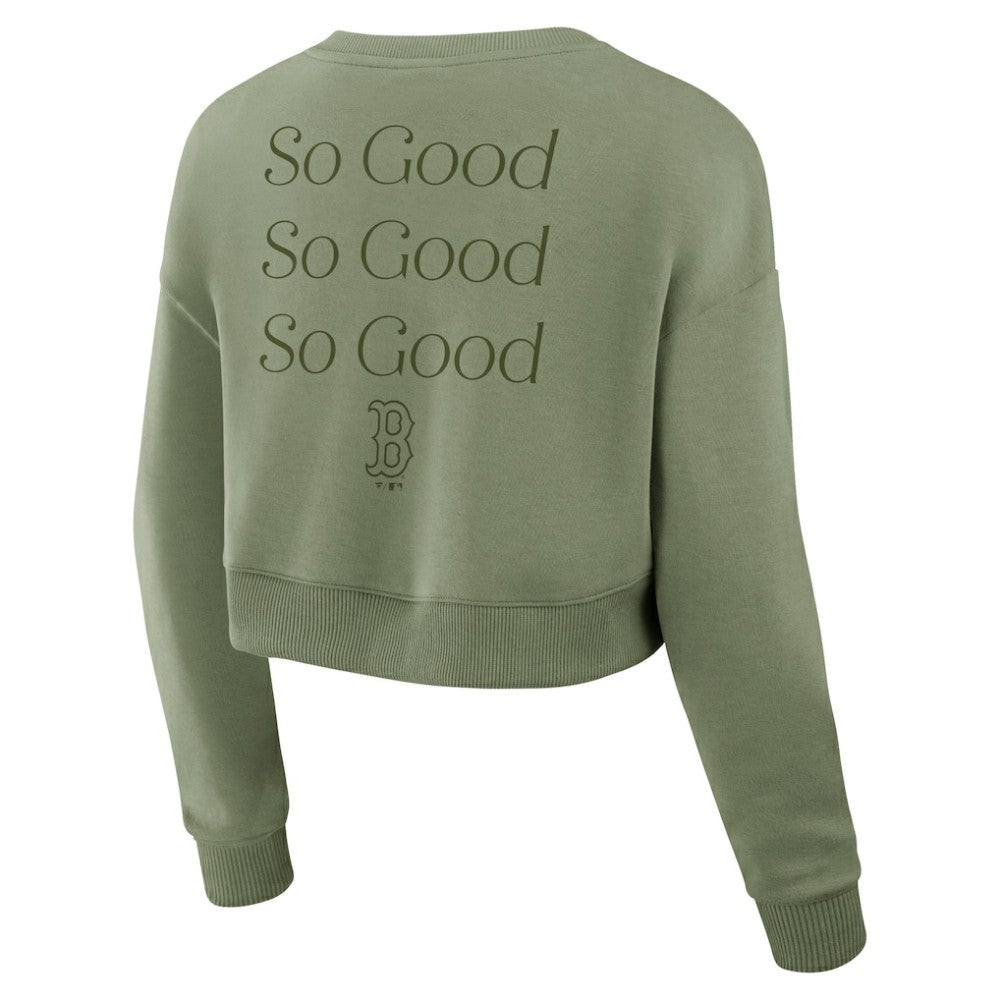 Boston Red Sox Fanatics Women's Studio Cropped Pullover Sweatshirt - MLB