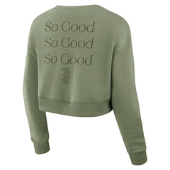 Boston Red Sox Fanatics Women's Studio Cropped Pullover Sweatshirt - MLB