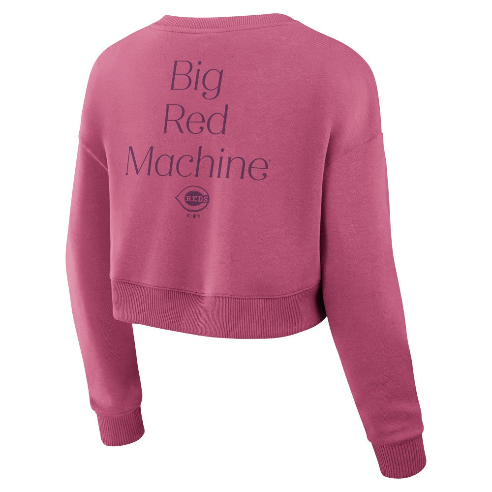 Cincinnati Reds Fanatics Women's Studio Cropped Pullover Sweatshirt - MLB