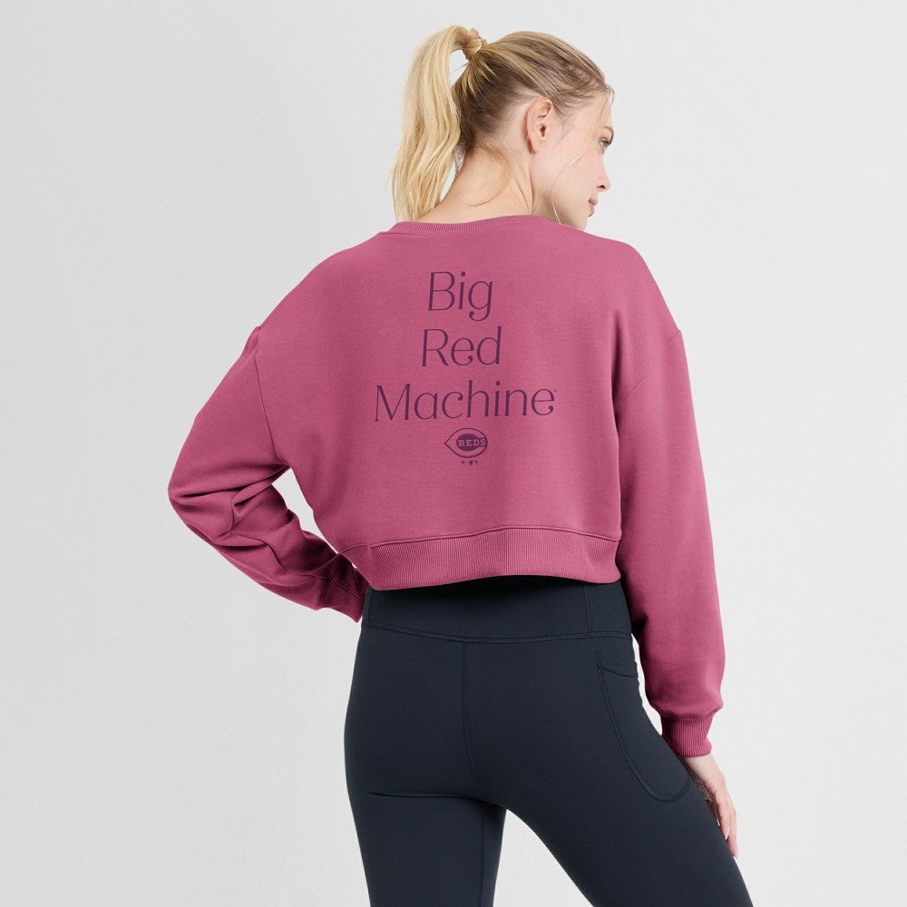 Cincinnati Reds Fanatics Women's Studio Cropped Pullover Sweatshirt - MLB
