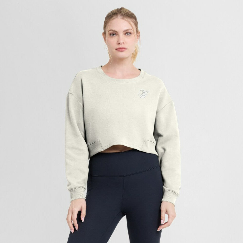 Baltimore Orioles Fanatics Women's Studio Cropped Pullover Sweatshirt - MLB