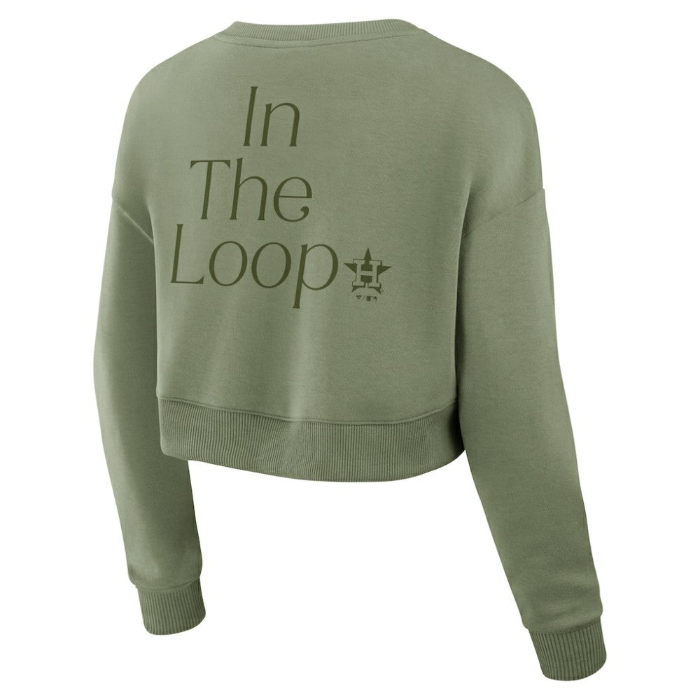 Houston Astros Fanatics Women's Studio Cropped Pullover Sweatshirt - MLB