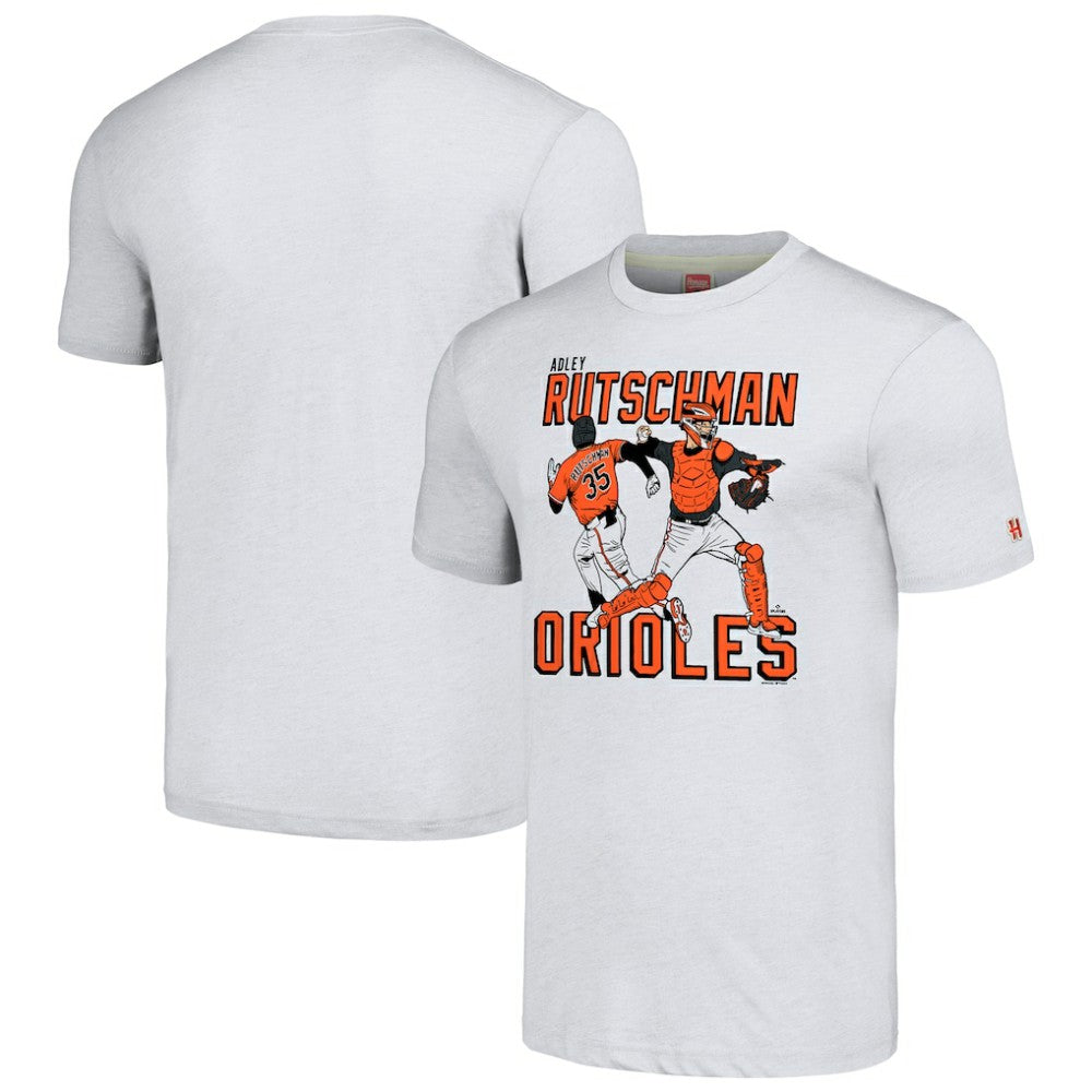Adley Rutschman Baltimore Orioles Homage Caricature Player Tri-Blend T-Shirt - MLB