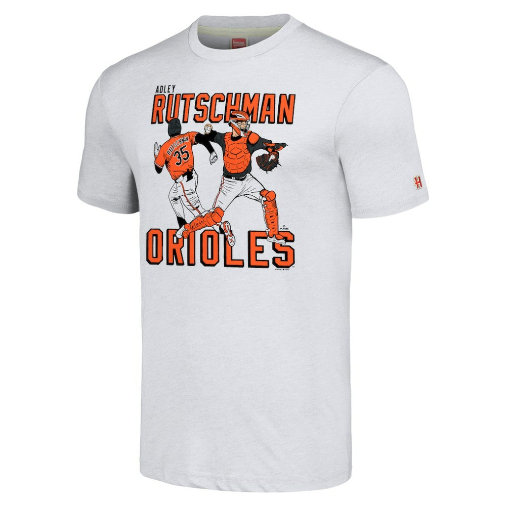 Adley Rutschman Baltimore Orioles Homage Caricature Player Tri-Blend T-Shirt - MLB