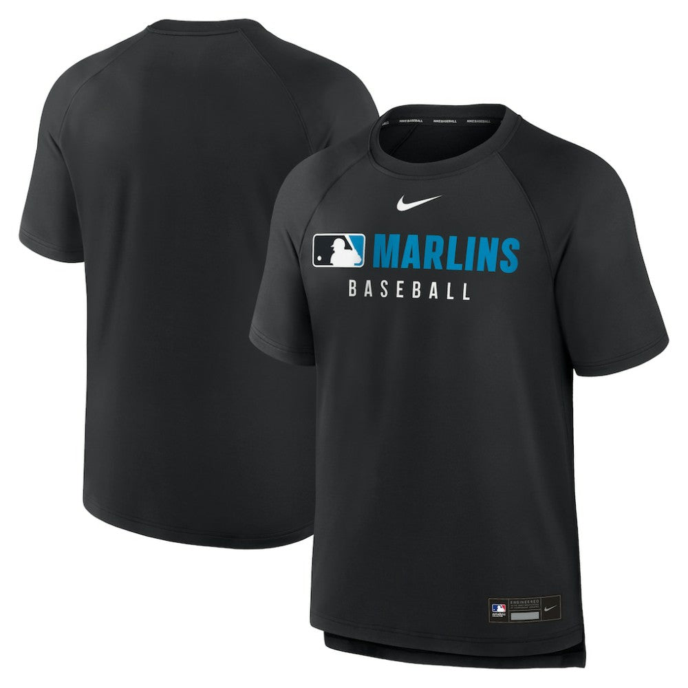 Miami Marlins Nike Authentic Collection Pregame Raglan Dri-FIT T-Shirt - MLB