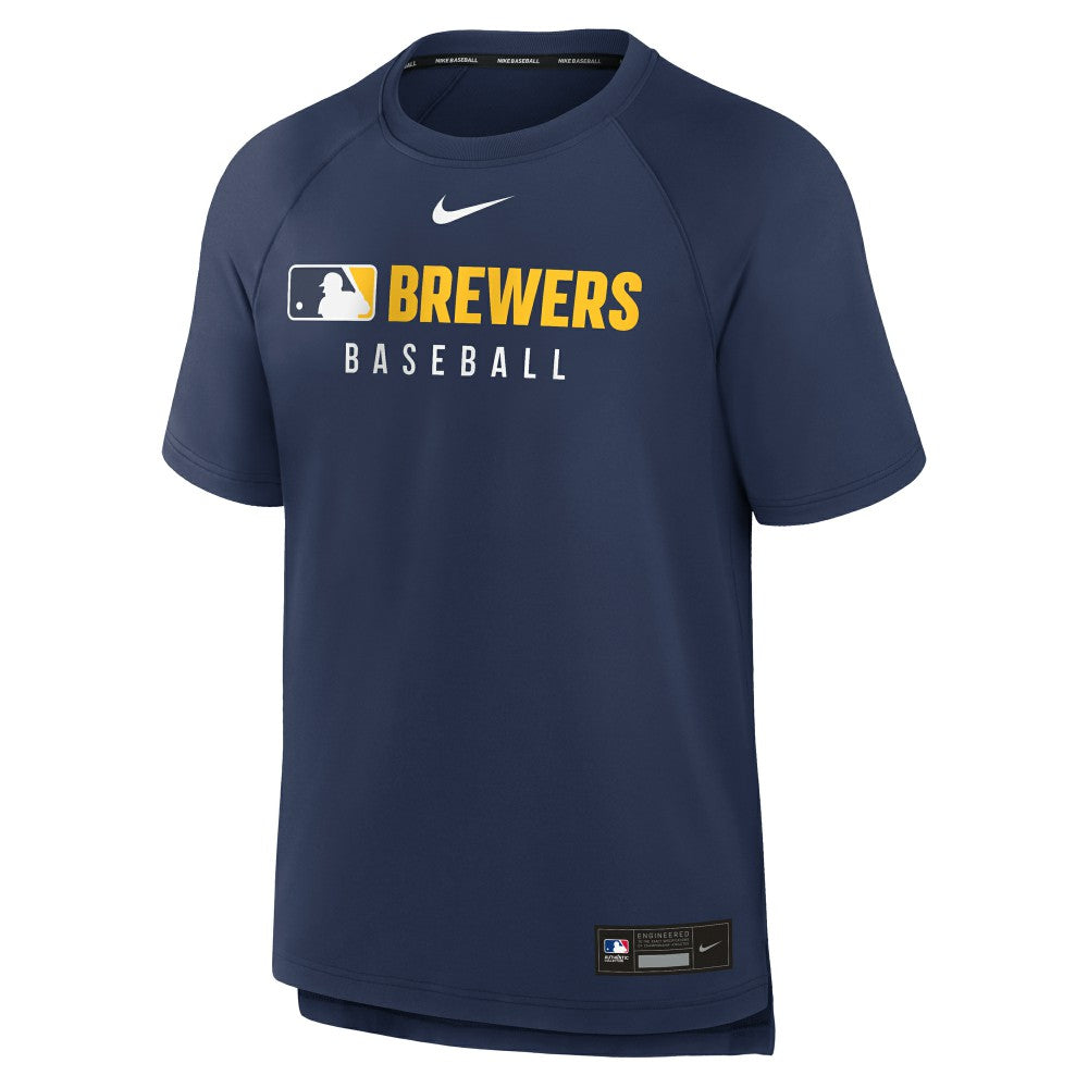 Milwaukee Brewers Nike Authentic Collection Pregame Raglan Dri-FIT T-Shirt - MLB