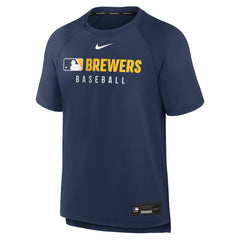 Milwaukee Brewers Nike Authentic Collection Pregame Raglan Dri-FIT T-Shirt - MLB