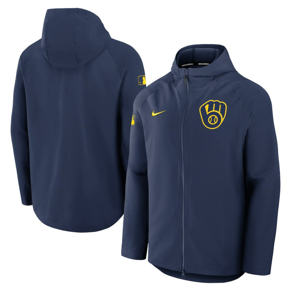 Milwaukee Brewers Nike Authentic Collection Raglan Performance Full-Zip Jacket - MLB