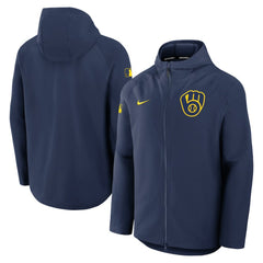 Milwaukee Brewers Nike Authentic Collection Raglan Performance Full-Zip Jacket - MLB